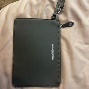 Karl Lagerfeld grey wristlet